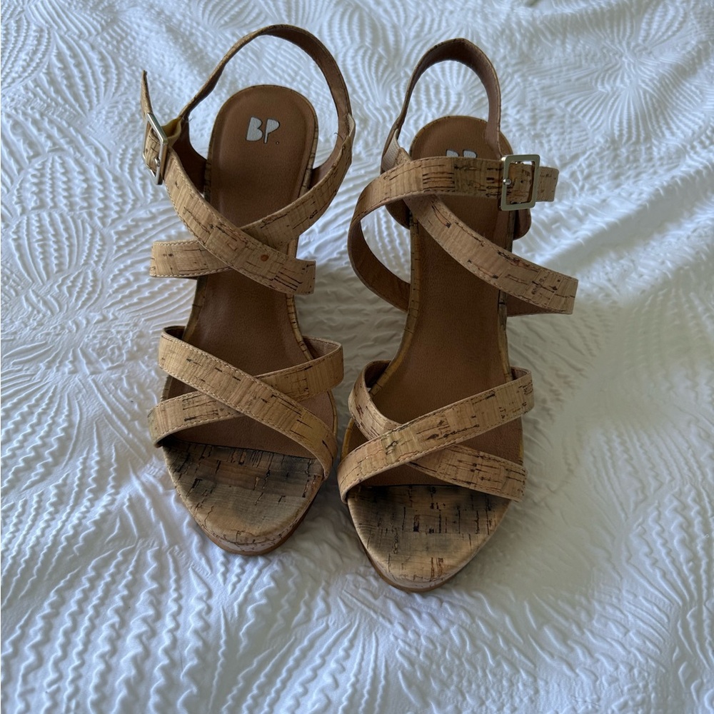 BP Tan Cork Sandals
